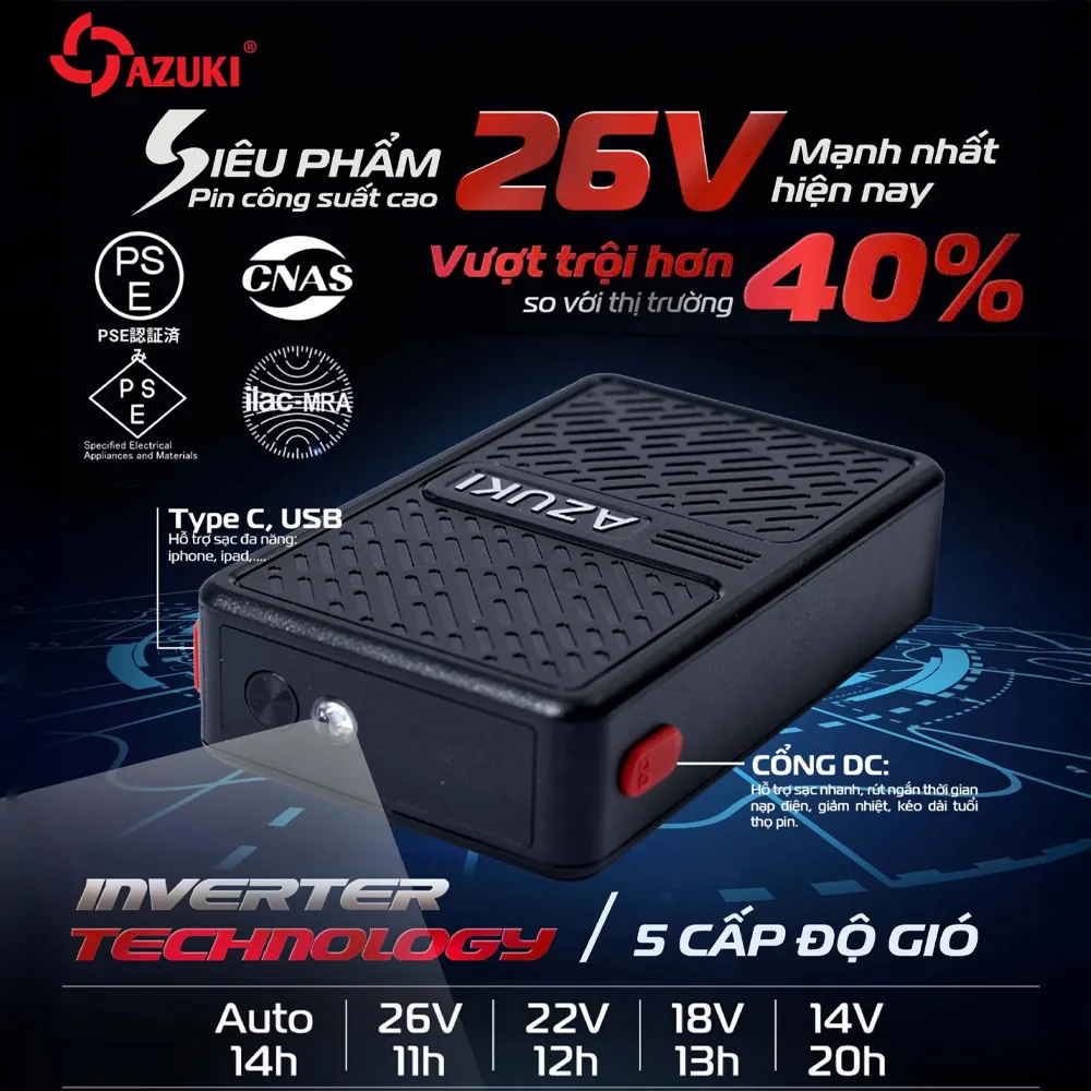 Áo điều hòa Azuki Extra X10 26V chính hãng - Hình ảnh 2