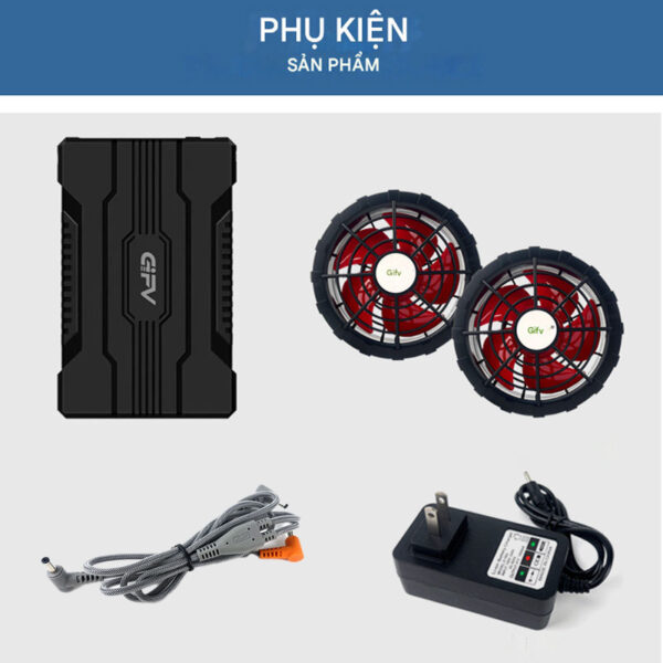 Áo điều hòa Gifv Chính Hãng. Pin 11-16 tiếng + Tặng thêm 1 dây kết nối và 2 túi đá khô - Hình ảnh 8